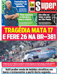 Capa do jornal Super Notícia 05/12/2020