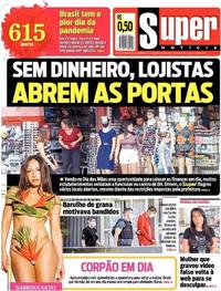 Capa do jornal Super Notícia 07/05/2020