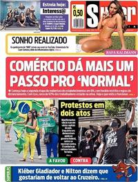 Capa do jornal Super Notícia 08/06/2020