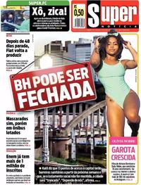 Capa do jornal Super Notícia 12/05/2020