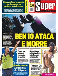Capa do jornal Super Notícia 13/03/2020