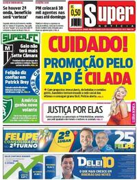 Capa do jornal Super Notícia 13/11/2020