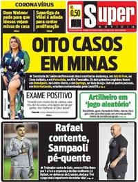 Capa do jornal Super Notícia 15/03/2020