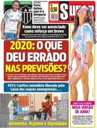 Capa do jornal Super Notícia 15/06/2020