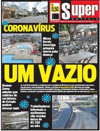 Capa do jornal Super Notícia 19/03/2020