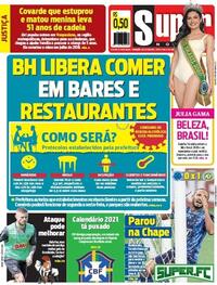 Capa do jornal Super Notícia 21/08/2020
