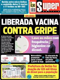 Capa do jornal Super Notícia 23/03/2020