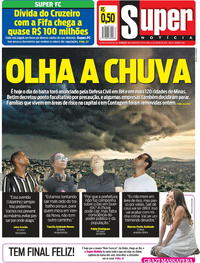 Capa do jornal Super Notícia 24/01/2020