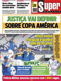 Capa do jornal Super Notícia 09/06/2021
