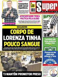 Capa do jornal Super Notícia 13/05/2021