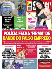 Capa do jornal Super Notícia 29/10/2021