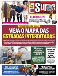 Capa do jornal Super Notícia 15/01/2022