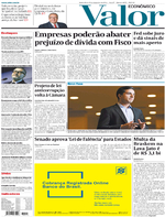 Capa do jornal Valor Econômico 15/12/2016