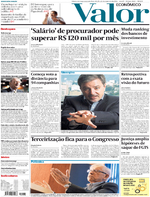 Capa do jornal Valor Econômico 26/12/2016
