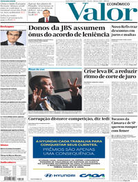 Capa do jornal Valor Econômico 01/06/2017