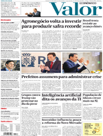 Capa do jornal Valor Econômico 02/01/2017