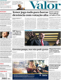 Capa do jornal Valor Econômico 02/08/2017