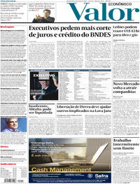 Capa do jornal Valor Econômico 03/05/2017