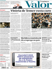 Capa do jornal Valor Econômico 03/08/2017