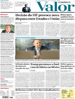 Capa do jornal Valor Econômico 04/01/2017