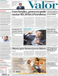 Capa do jornal Valor Econômico 04/10/2017