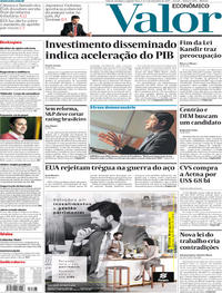 Capa do jornal Valor Econômico 04/12/2017