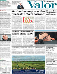 Capa do jornal Valor Econômico 05/04/2017