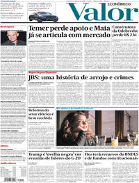 Capa do jornal Valor Econômico 07/07/2017