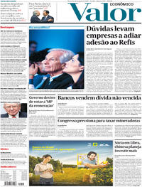 Capa do jornal Valor Econômico 08/08/2017