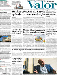 Capa do jornal Valor Econômico 09/05/2017