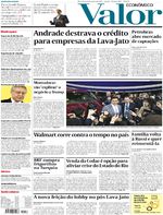 Capa do jornal Valor Econômico 10/01/2017