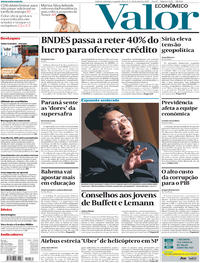 Capa do jornal Valor Econômico 10/04/2017