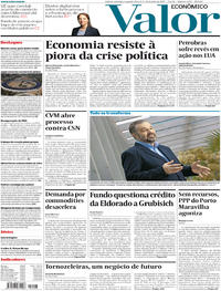 Capa do jornal Valor Econômico 10/07/2017