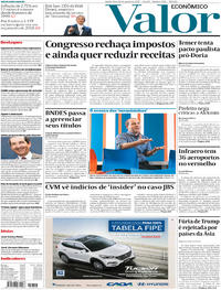 Capa do jornal Valor Econômico 10/08/2017