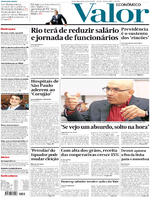 Capa do jornal Valor Econômico 11/01/2017