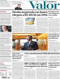 Capa do jornal Valor Econômico 11/04/2017