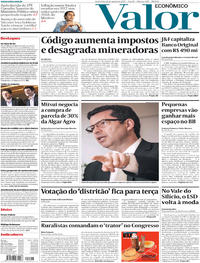 Capa do jornal Valor Econômico 11/08/2017