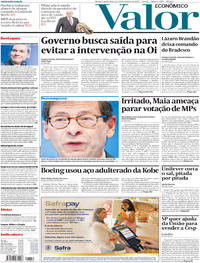 Capa do jornal Valor Econômico 11/10/2017