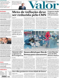 Capa do jornal Valor Econômico 10/02/2017