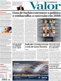 Capa do jornal Valor Econômico 12/04/2017