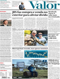 Capa do jornal Valor Econômico 12/09/2017