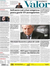 Capa do jornal Valor Econômico 13/02/2017