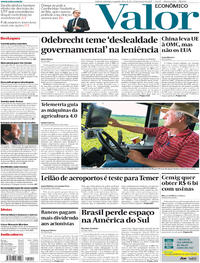 Capa do jornal Valor Econômico 13/03/2017