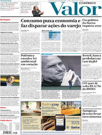 Capa do jornal Valor Econômico 13/09/2017