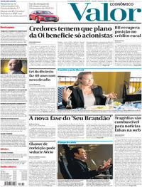 Capa do jornal Valor Econômico 13/10/2017