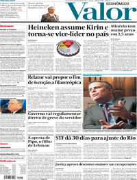 Capa do jornal Valor Econômico 14/02/2017