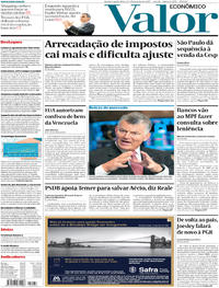Capa do jornal Valor Econômico 14/06/2017