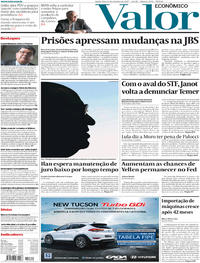 Capa do jornal Valor Econômico 14/09/2017