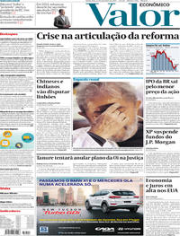 Capa do jornal Valor Econômico 14/12/2017
