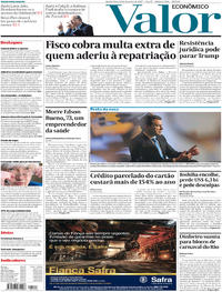 Capa do jornal Valor Econômico 15/02/2017